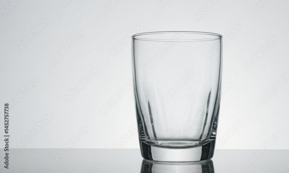 Leinwandbilder a single clear glass sitting on top of a table with a simple background