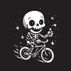 The Biking Skull Adventure vector illustration vintage