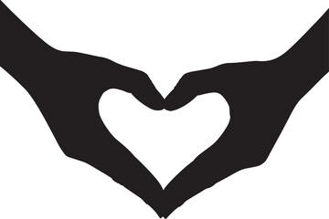 Gesture of the hands folded as heart. Hands folded in the shape of a heart, sign isolated on white background