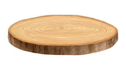 Wooden cake or teapot stand Watercolor illustration on white background For bakery and confectionery