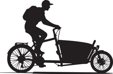 Obraz premium Cargo Bike Silhouette Urban Delivery Illustration