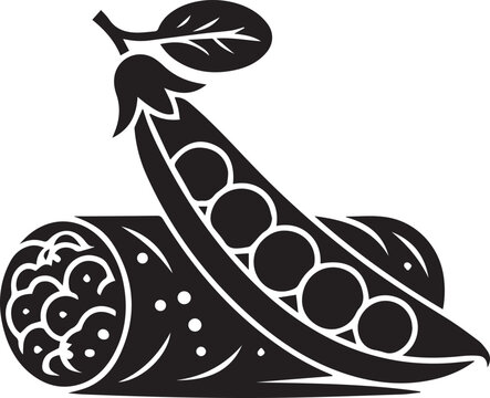 black peas pod and peas clip art preview