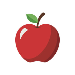 Red Apple Vector Illustration – Fresh Fruit Clipart for Healthy Food, Education & Design Projects