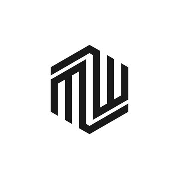 Black hexagonal &ldquo;MW&rdquo; monogram geometric logo.