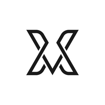 Sleek black logo intertwining X and V.