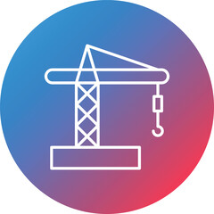 Crane Line Gradient Circle Background Icon