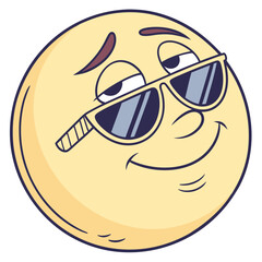 Chill Emoji with Smirk and Stylish Sunglasses
