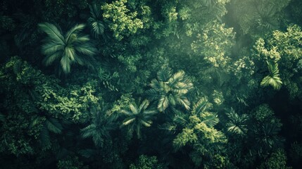 Lush Tropical Canopy Verdant Rainforest Overview