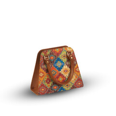 woman retro handbag isolated on white background