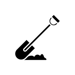 Shovel icon. Gardening tool. Flat style vector illustration.