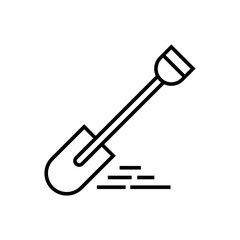shovel line icon vector
