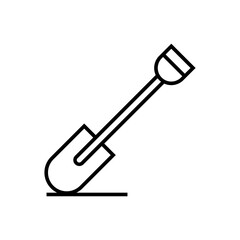 shovel line icon vector