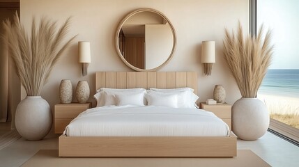 Beachfront bedroom with minimalist decor