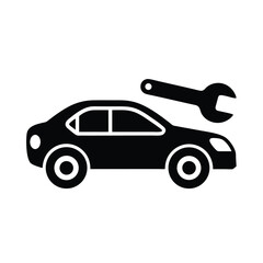 car wrench symbol  maintenance vector art 