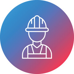 Labour Line Gradient Circle Background Icon
