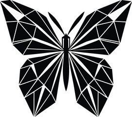 Butterfly silhouette isolated on white background