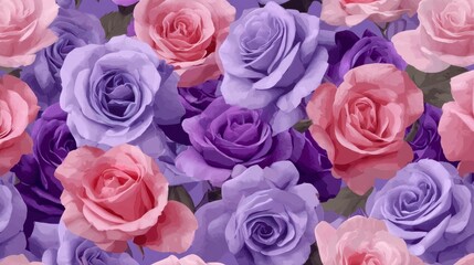 Obraz premium Colorful Rose Floral Pattern