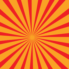 Yellow and Red Sun Ray Background Radiant Retro Sunburst Pattern Design
