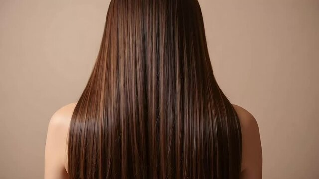 Long Straight Brown Hair Beauty Shot Perfect for Haircare Products and Beauty Advertisements