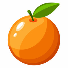 Orange fruit isolate. Orange citrus with drops on white background. Whole wet orange fruit with leaves. Full depth of field.