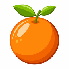 Orange fruit isolate. Orange citrus with drops on white background. Whole wet orange fruit with leaves. Full depth of field.