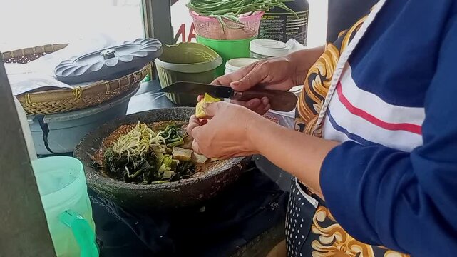 Traditional Indonesian Sundanese Karedok cuisine