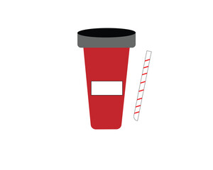 red drink cup with straw