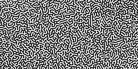 Diffusion reaction seamless vector pattern. Natural seamless line pattern. Linear design with biological shapes. Reaction-diffusion or truing pattern formation. abstract truing organic wallpaper.