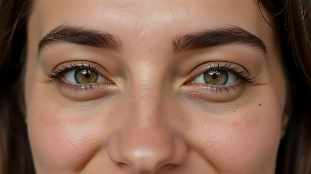 Close up of a womans beautiful eyes and eyebrows skin beauty