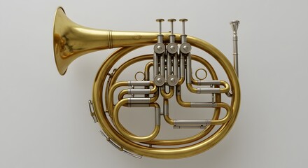 Fototapeta premium Brass French Horn Instrument for Orchestra