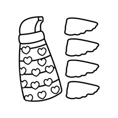 Glow Cosmetics Coloring Pages, Bold and Easy Coloring Pages, Line Art Drawing, Skin and Makeup, Elegant cosmetics, flat design illustration, 