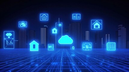 Fototapeta premium Smart City and IoT Network