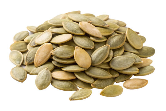 Heap of delicious and healthy pumpkin seeds on a black background