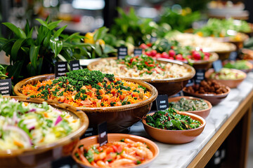 Delicious and Healthy Salad Bar with Various Options
