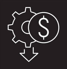 Obraz premium cost effective line icons, reducing costs vector.