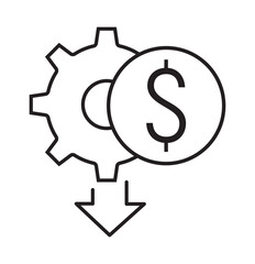 cost effective line icons, reducing costs vector.