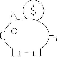 Piggy bank icon single vector illustration