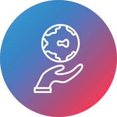 Save Planet Line Gradient Circle Background Icon