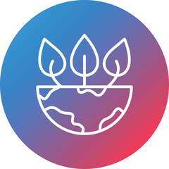 Eco Planet Line Gradient Circle Background Icon