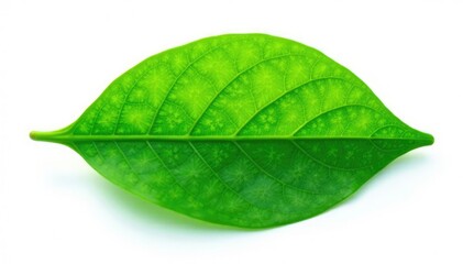 Fototapeta premium Delicate green leaf isolated on white background, botanical, , botanical photography