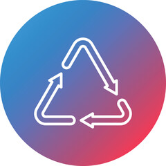 Recycle Line Gradient Circle Background Icon