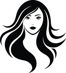 woman hairstyle logo silhouette vector