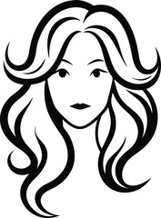 woman hairstyle logo silhouette vector
