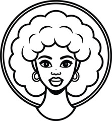 vector set of afro american woman logo head  afric