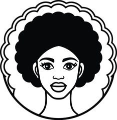 vector set of afro american woman logo head  afric (3).eps
