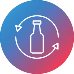 Glass Recycle Line Gradient Circle Background Icon