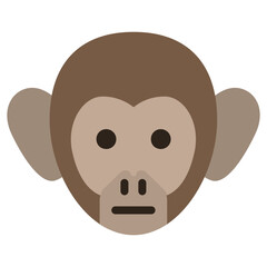 Monkey Flat Design Icon, Animal Flat Design Icon Symbol