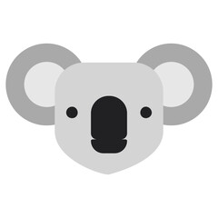 Koala Flat Design Icon, Animal Flat Design Icon Symbol