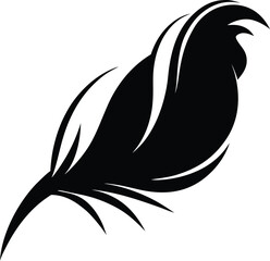 simple rooster feather logo silhouette
