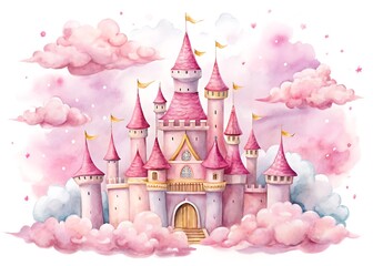 Fairy Princess Castle Hand Drawn